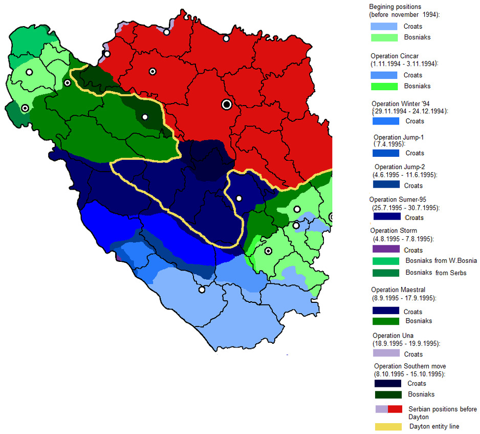 Karta oslobodilačkih operacija iz 1995. godine