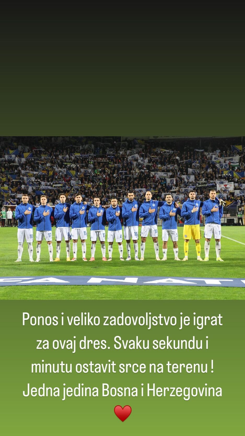 Objava Huseinbašića na društvenim mrežama (Foto: Instagram)