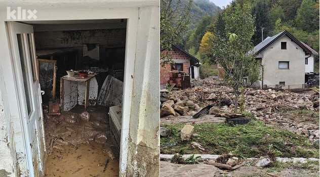 Selo Deževice kod Kreševa nedugo nakon poplava (Foto: Klix.ba)