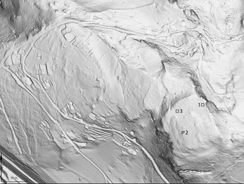 LIDAR snimak gradine Kopilo kod Zenice (Foto: Austrijski arheološki institut, Godišnjak CBI 50, 2021, snimak iz 2018.)