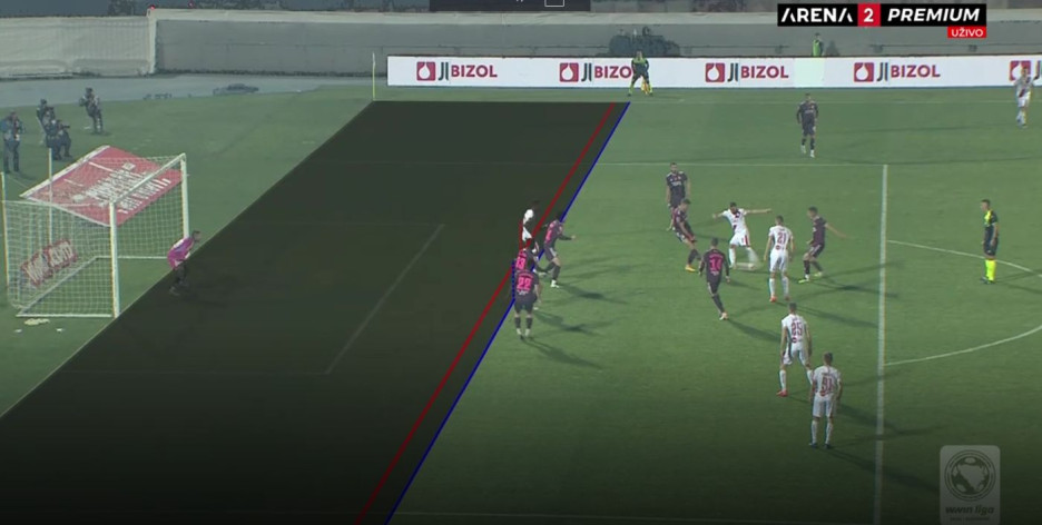 Trenutak kada se Mulahusjenović našao u ofsajdu (Foto: Screenshot)