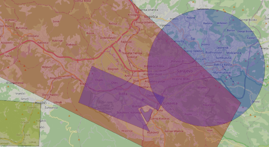 Screenshot / AMS informacije zračnog prostora iznad Sarajeva