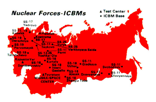 Foto: FAS / Orari i bazave të raketave balistike ndërkontinentale sovjetike