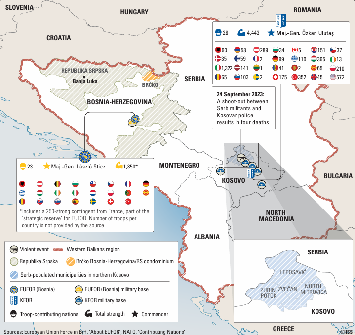 Raspored međunarodnih snaga u Zapadnom Balkanu(foto: IISS)
