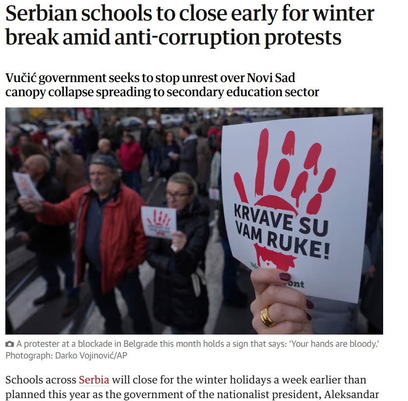 Euronews o beogradskim protestima
