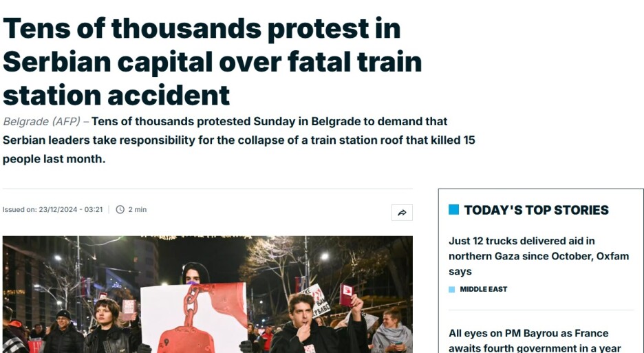 AFP o beogradskim protestima