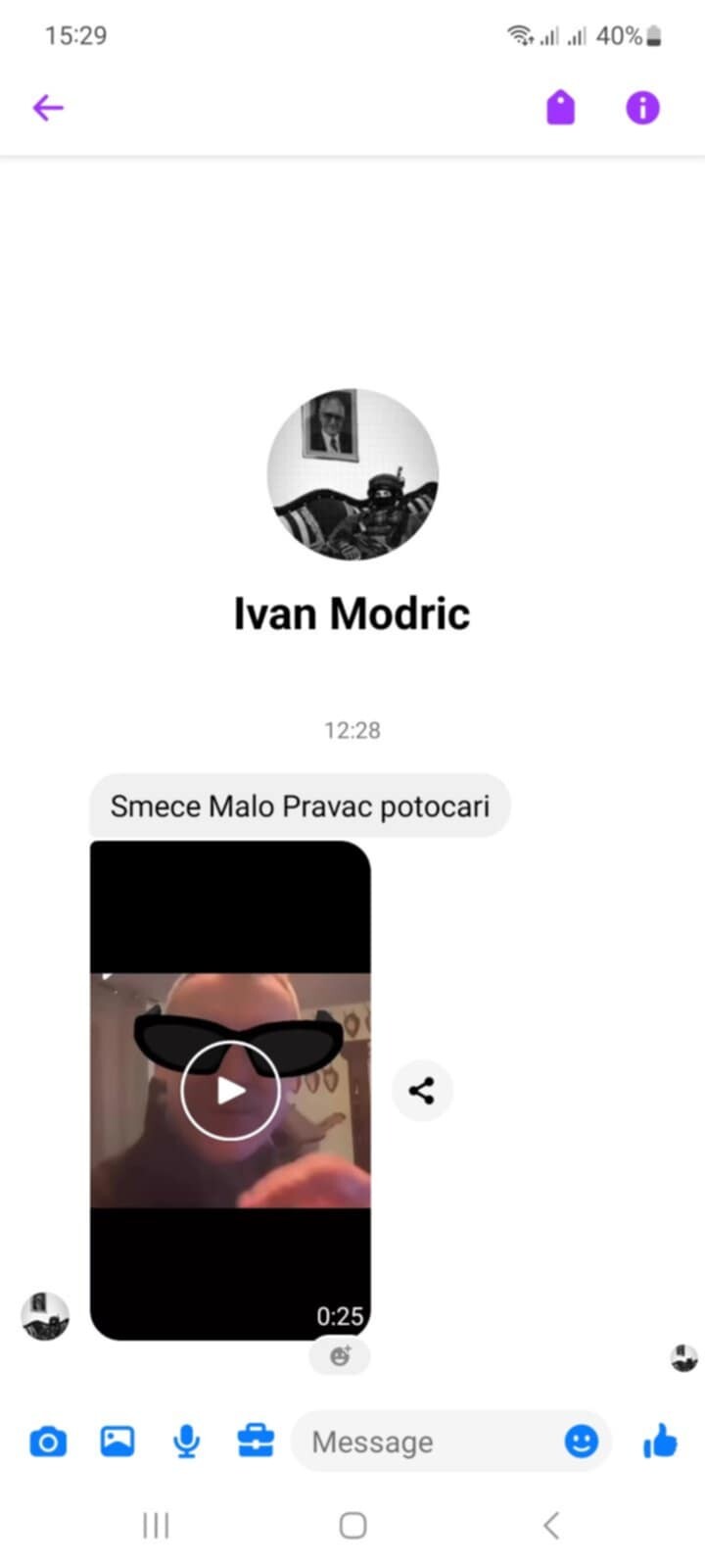 Poruka koju je dobio Kovačević