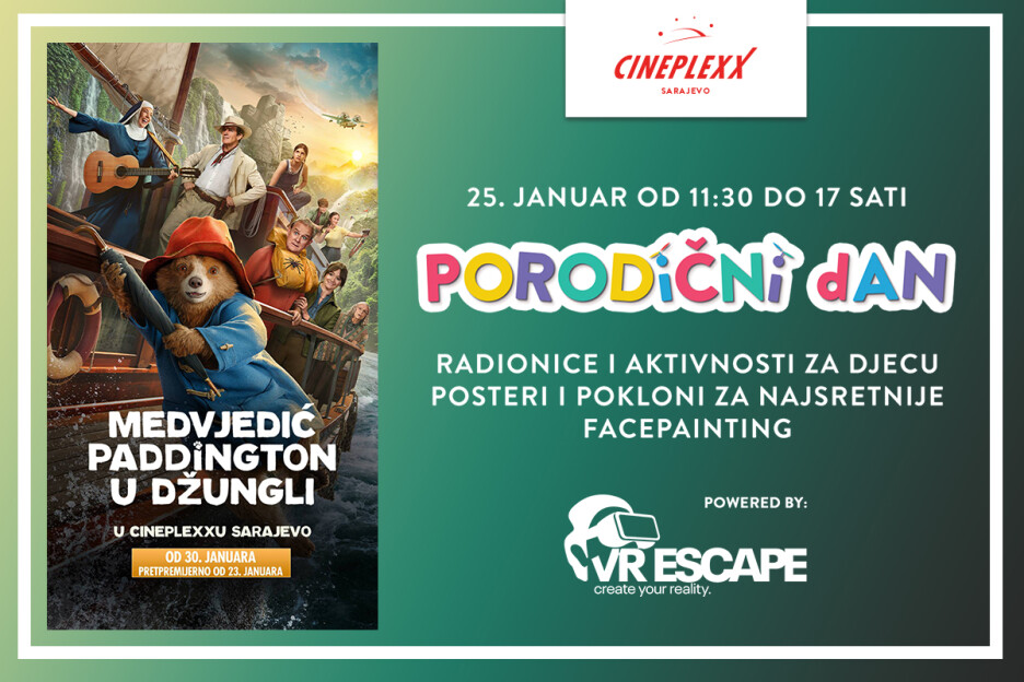 Porodični dan Paddington u Cineplexxu Sarajevu