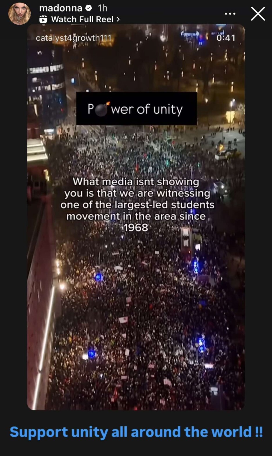 Screenshot: Instagram/madonna