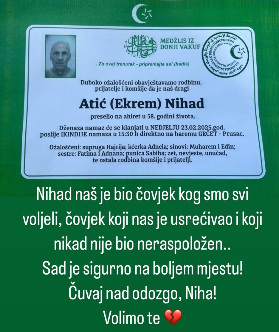 Musa se oprostio od Atićevog oca (Foto: Instagram)