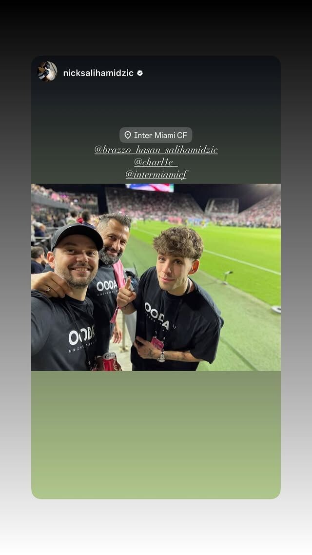 Salihamidžić sa sinom Nickom na tribinama stadiona u Miamiju (Foto: Screenshot)
