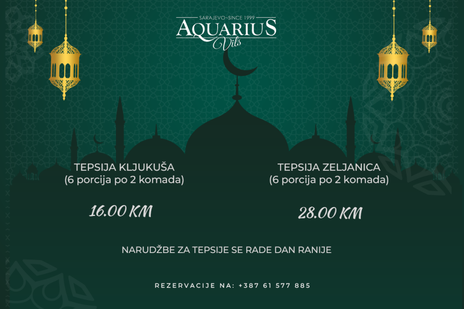 Iftarski meni u Aquarius Vilsu
