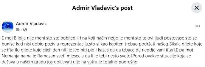Foto: Facebook/Admir Vladavić