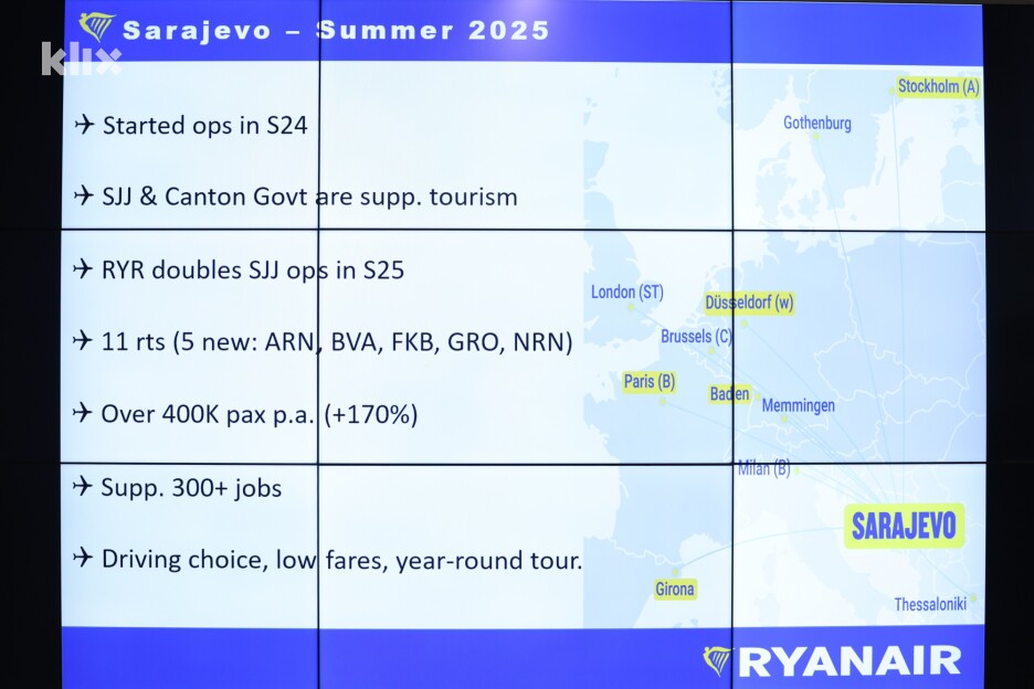 Hoće li Ryanair otvoriti bazu? (Foto: I. L./Klix.ba)