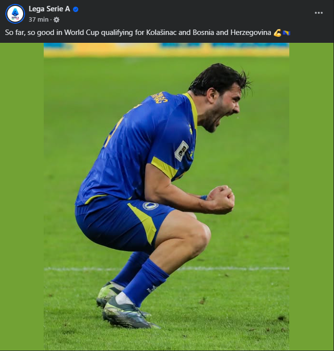 Objava koju je posvetila Serie A (Foto: Facebook)