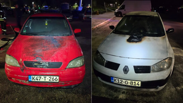 Dva vozila bh. oznaka koja su zapaljena u Nikšiću