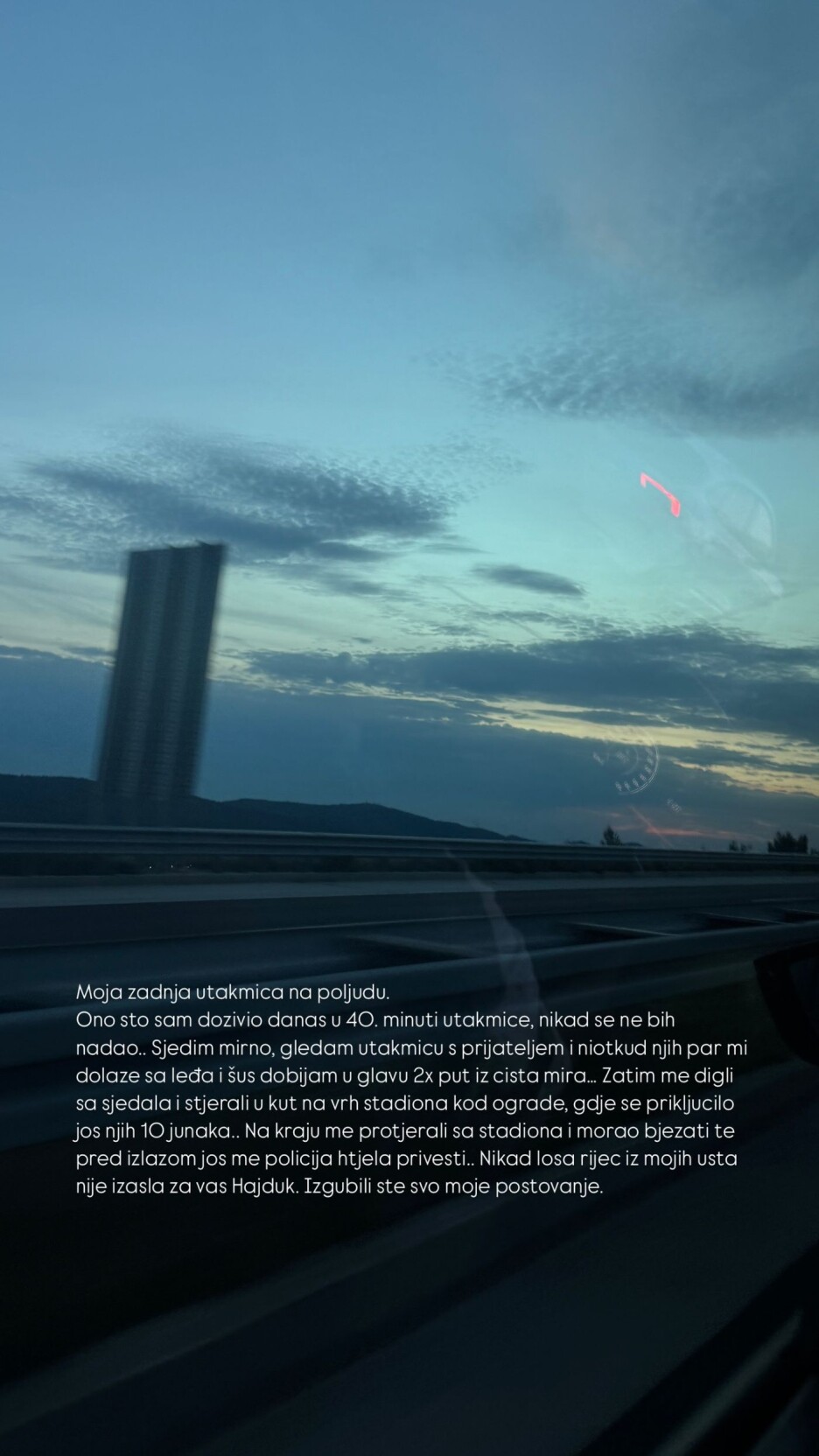 Poruka influensera nakon što je pretučen na Poljudu (Foto: Instagram)