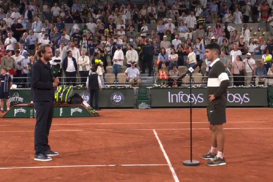 Pouille je vodio intervju s Alcarazom nakon meča (Foto: Screenshot)