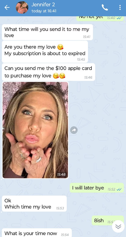 Screenshot poruka prevaranata