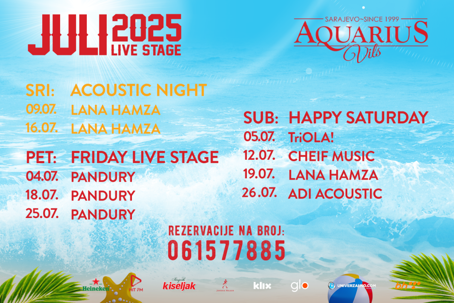 Repertoar za juli u Aquarius Vilsu