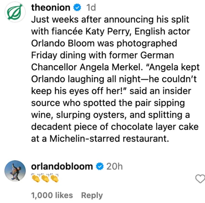 Screenshot: Instagram/theonion
