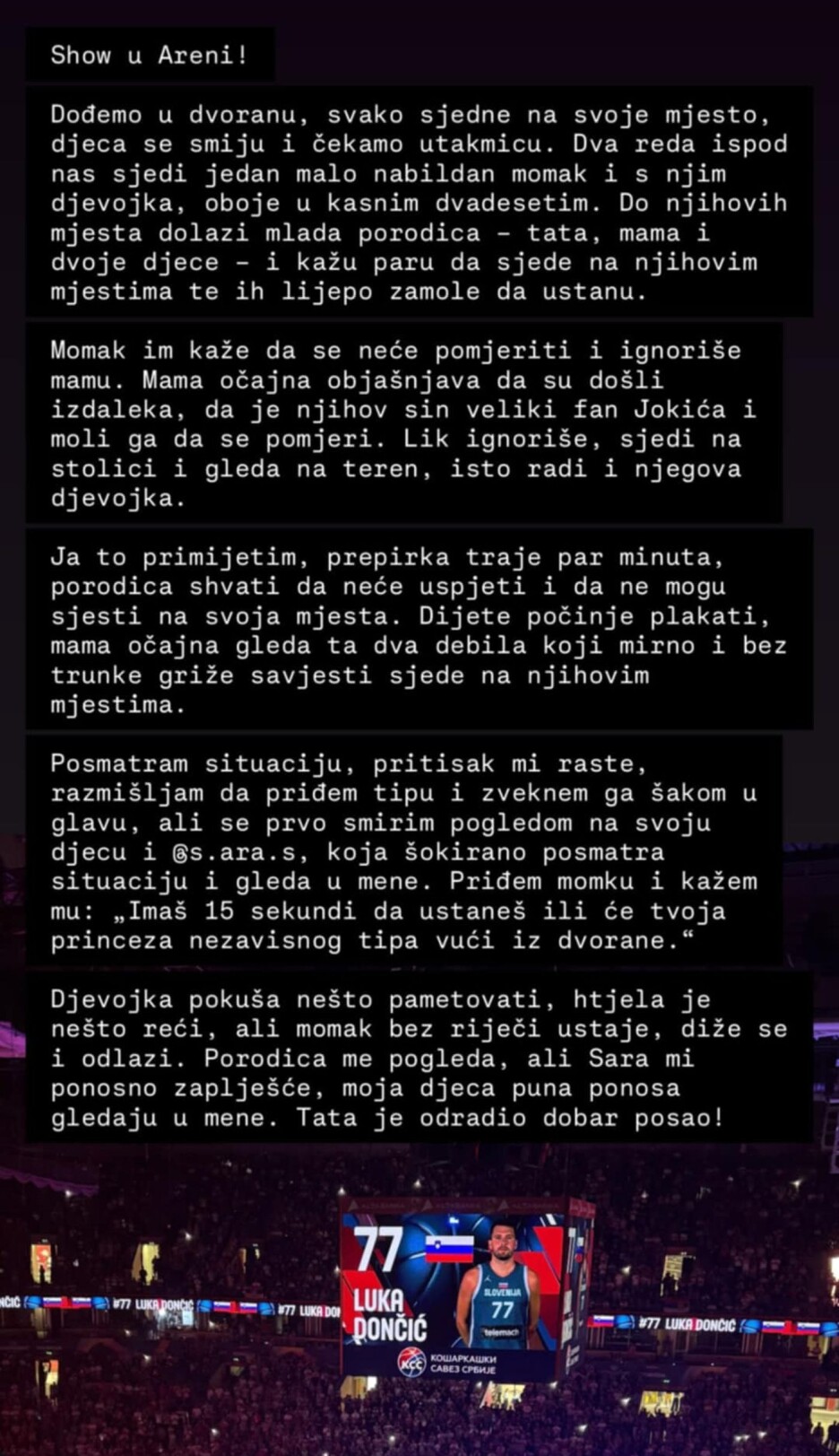 Objava Mirana Fabjana na društvenim mrežama (Foto: Instagram)
