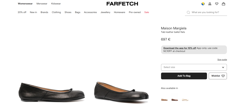 Screenshot/Farfetch
