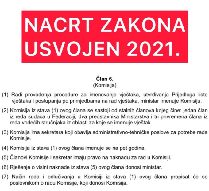 Nacrt zakona usvojen 2021. godine (Foto: Facebook)