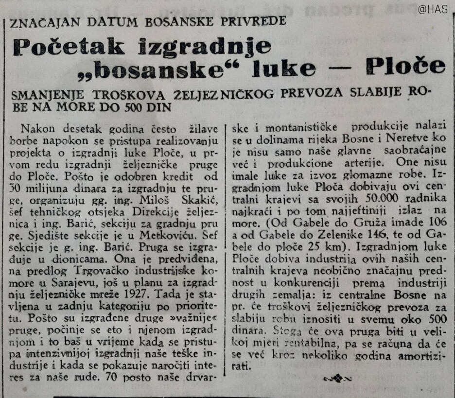 Isječak iz Jugoslavenskog lista (Foto: Historijski arhiv Sarajevo)