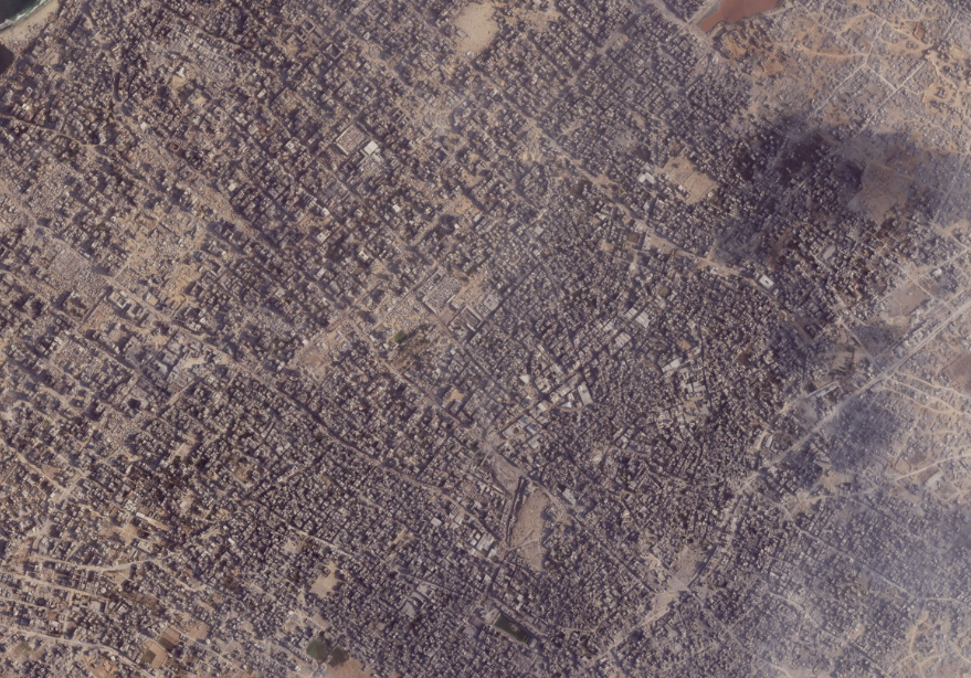 Grad Gaza 2025. godine (Foto: NBC/ Planet Labs)