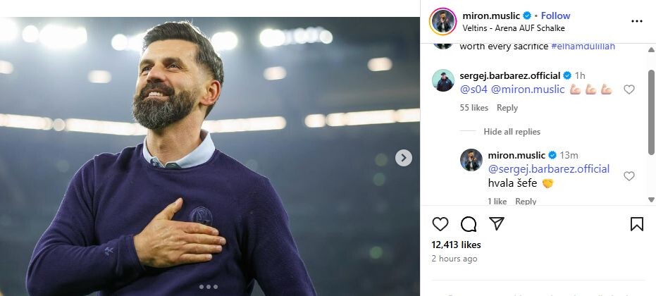 Barbarez komentarisao Muslićevu fotografiju (Foto: Instagram)