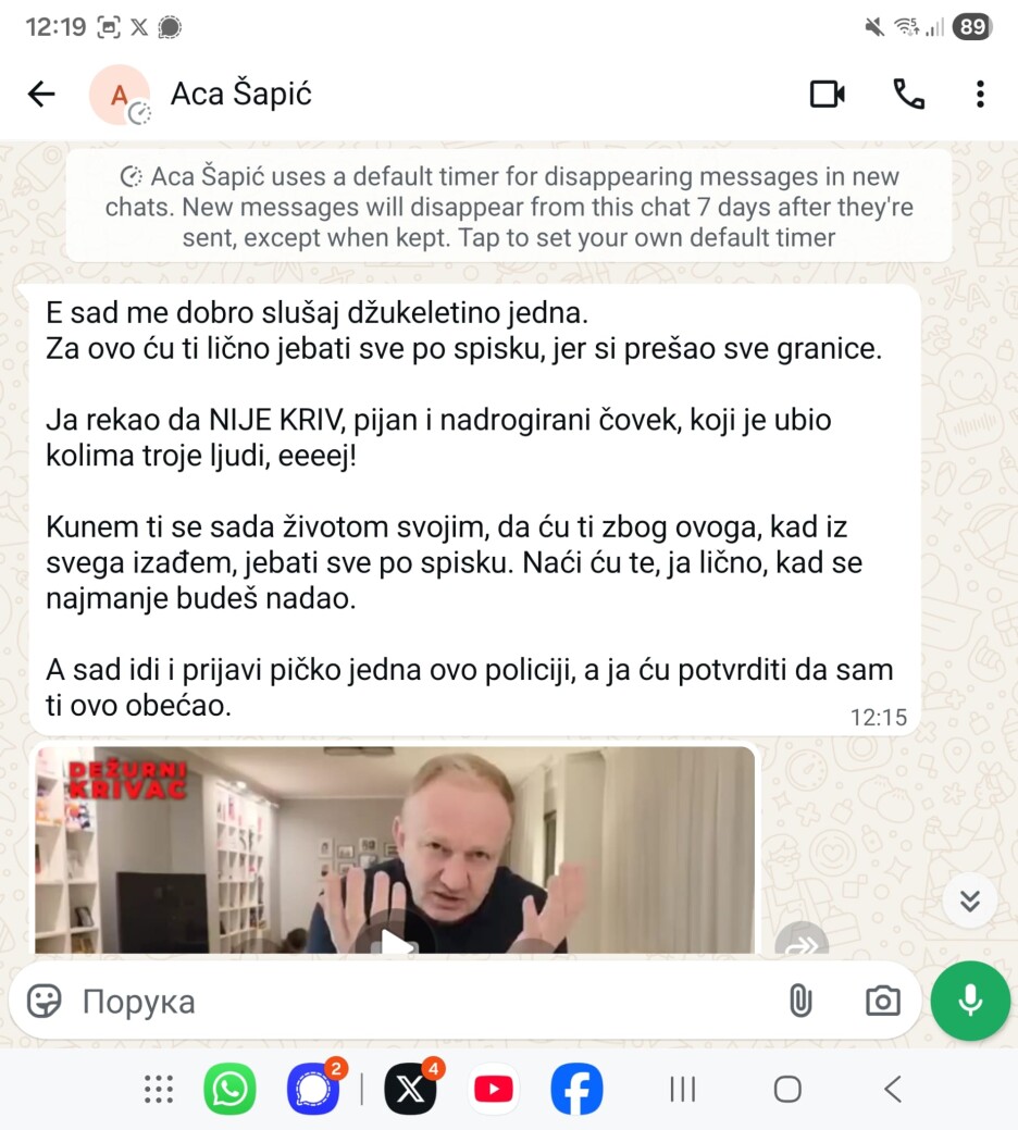 Fotografije poruka koje je Đilas objavio (Foto: Mreža X)