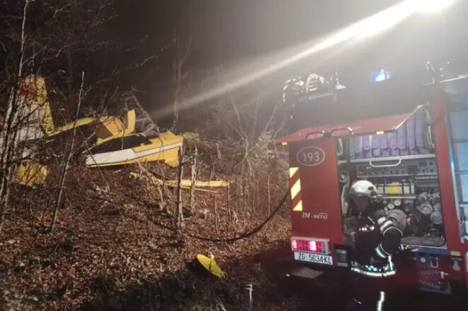 Mjesto nesreće gdje se turski avion srušio (Foto: JVP Senj)