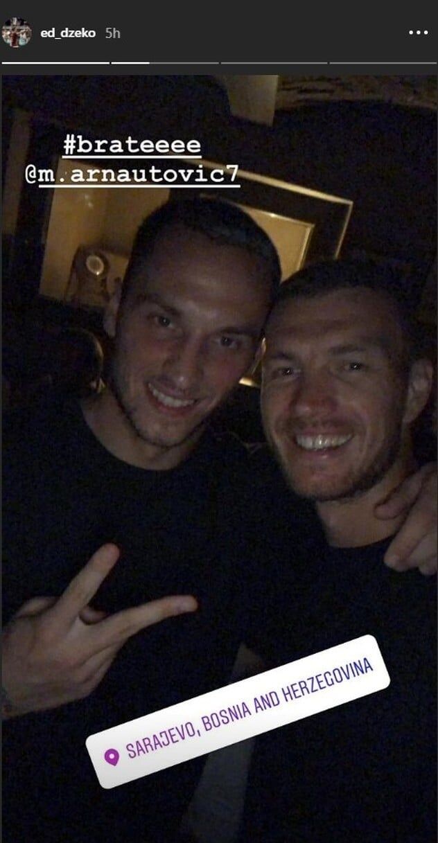 Marko Arnautović i Edin Džeko (Foto: Instagram / Screenshot)