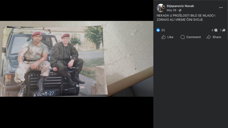 Milenko Prodanović Mungos (lijevo) i Novak Stjepanović Krke (desno) tokom rata u bivšoj Jugoslaviji (Foto: Facebook/Novak Stjepanović)