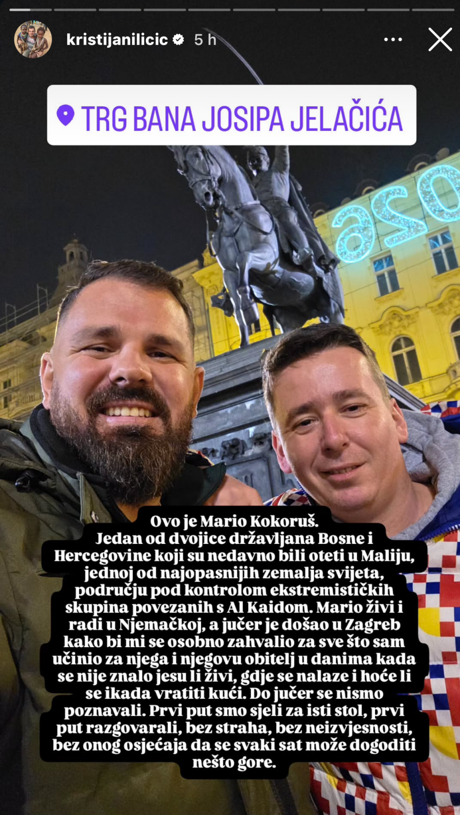 Iličić i Kokoruš u Zagrebu (Screenshot/Instagram)
