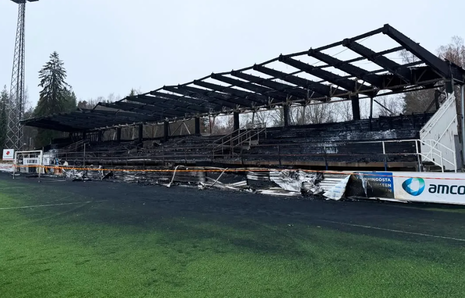 Izgled tribine nakon požara (Foto: Haka FC)