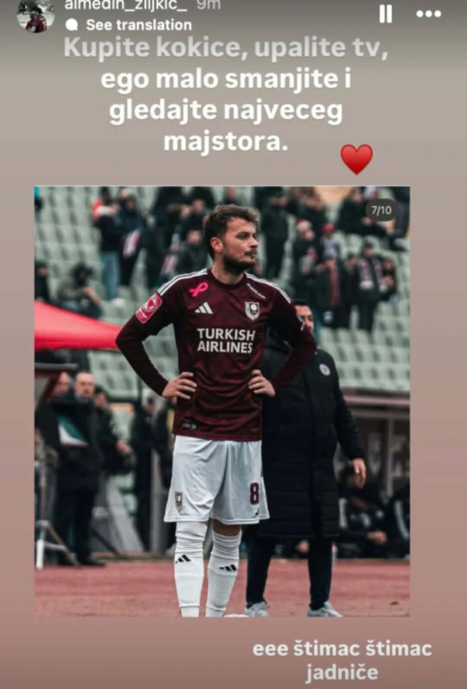 Objava Almedina Ziljkića na Instagramu (Foto: Instagram)