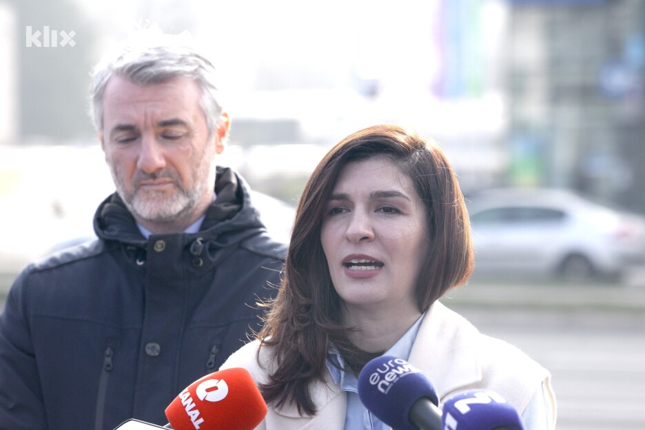 Sabina Ćudić, predsjednica Naše stranke nakon sastanka u Sarajevu (Foto: S. S./Klix.ba)