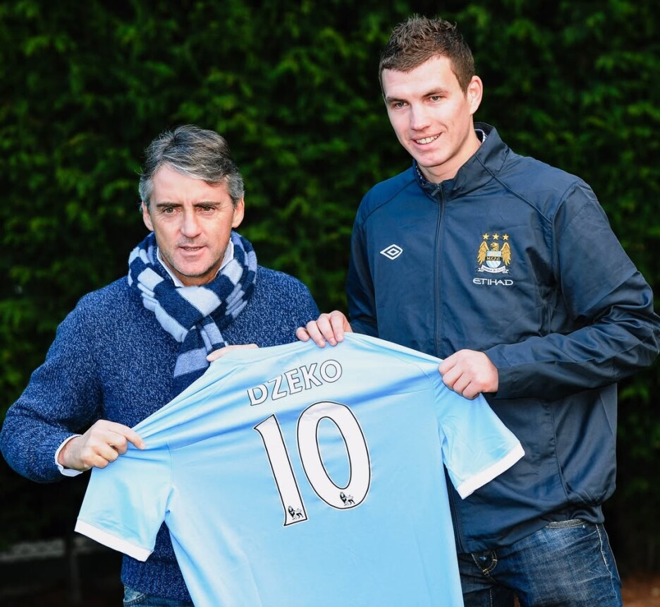 Roberto Mancini i Edin Džeko