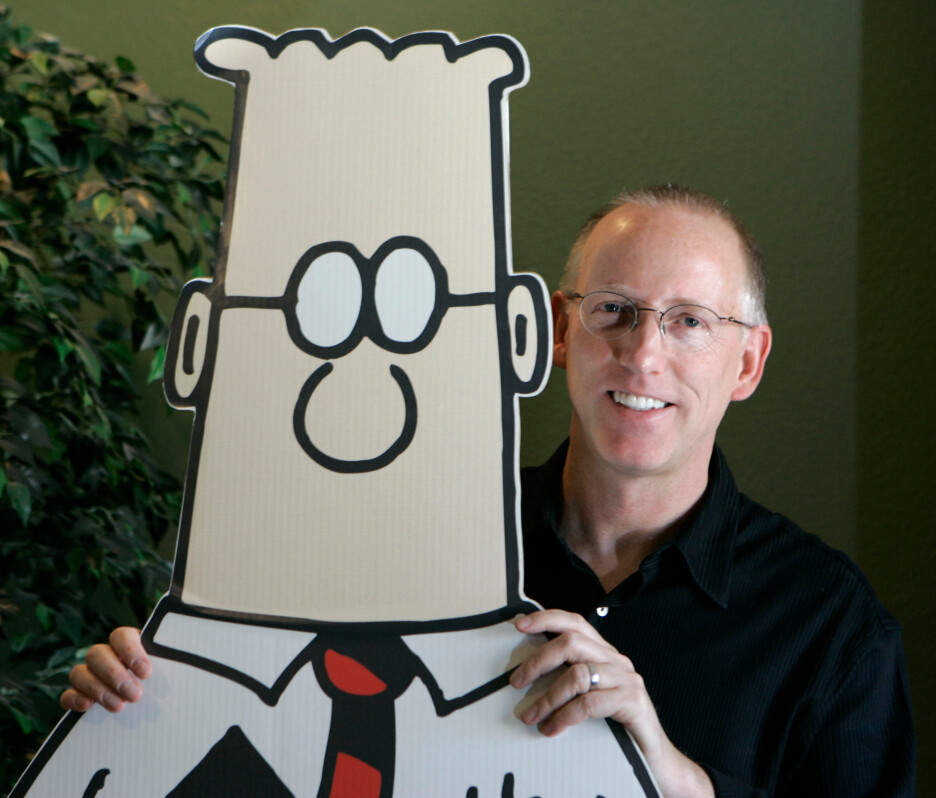 Scott Adams i stripovski junak Dilbert (Foto: AP)