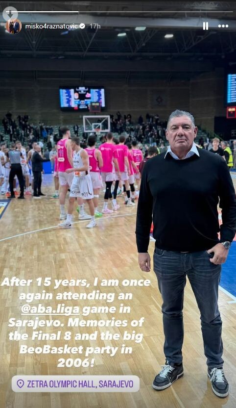 Instagram story Miška Ražnatovića (Foto: Screenshot)