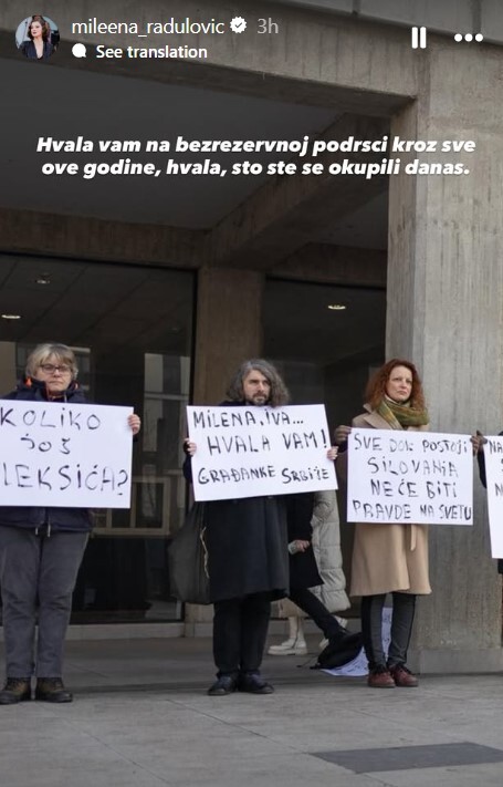 S protesta u Beogradu (Screenshot: Instagram/mileena_radulovic)