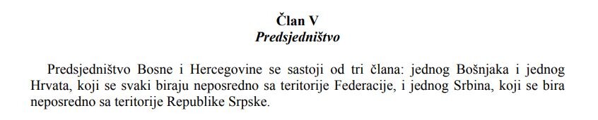 Definicija članova Predsjedništva BiH iz Ustava