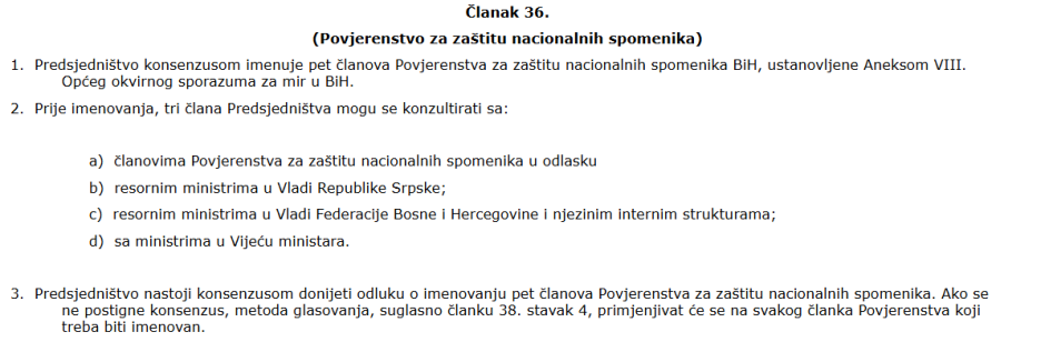 Segment Poslovnika Predsjedništva BiH