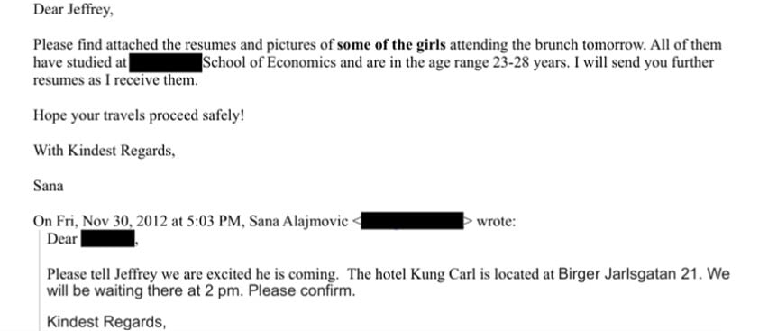 Neki od objavljenih mailova u Epsteinovim dokumentima (Foto: justice.gov/Epstein)