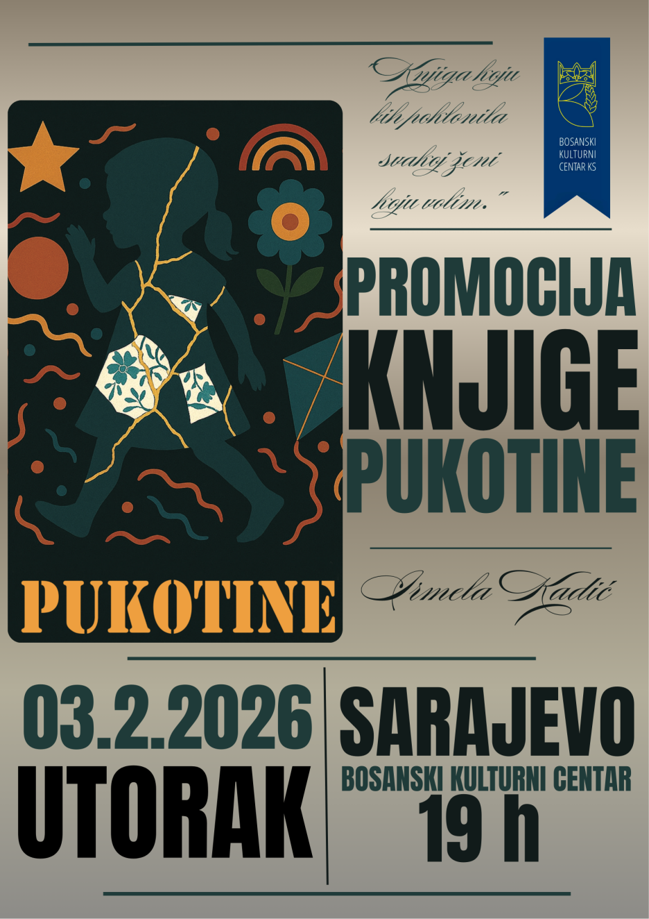 Najava promocije knjige 