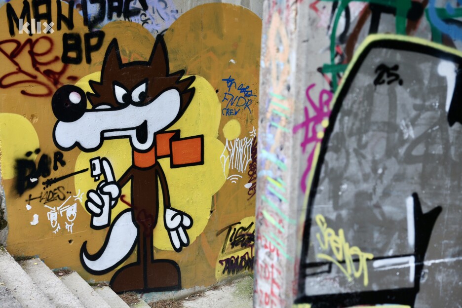 Mural Vučka na bob stazi na Trebeviću (Foto: S. S./Klix.ba)
