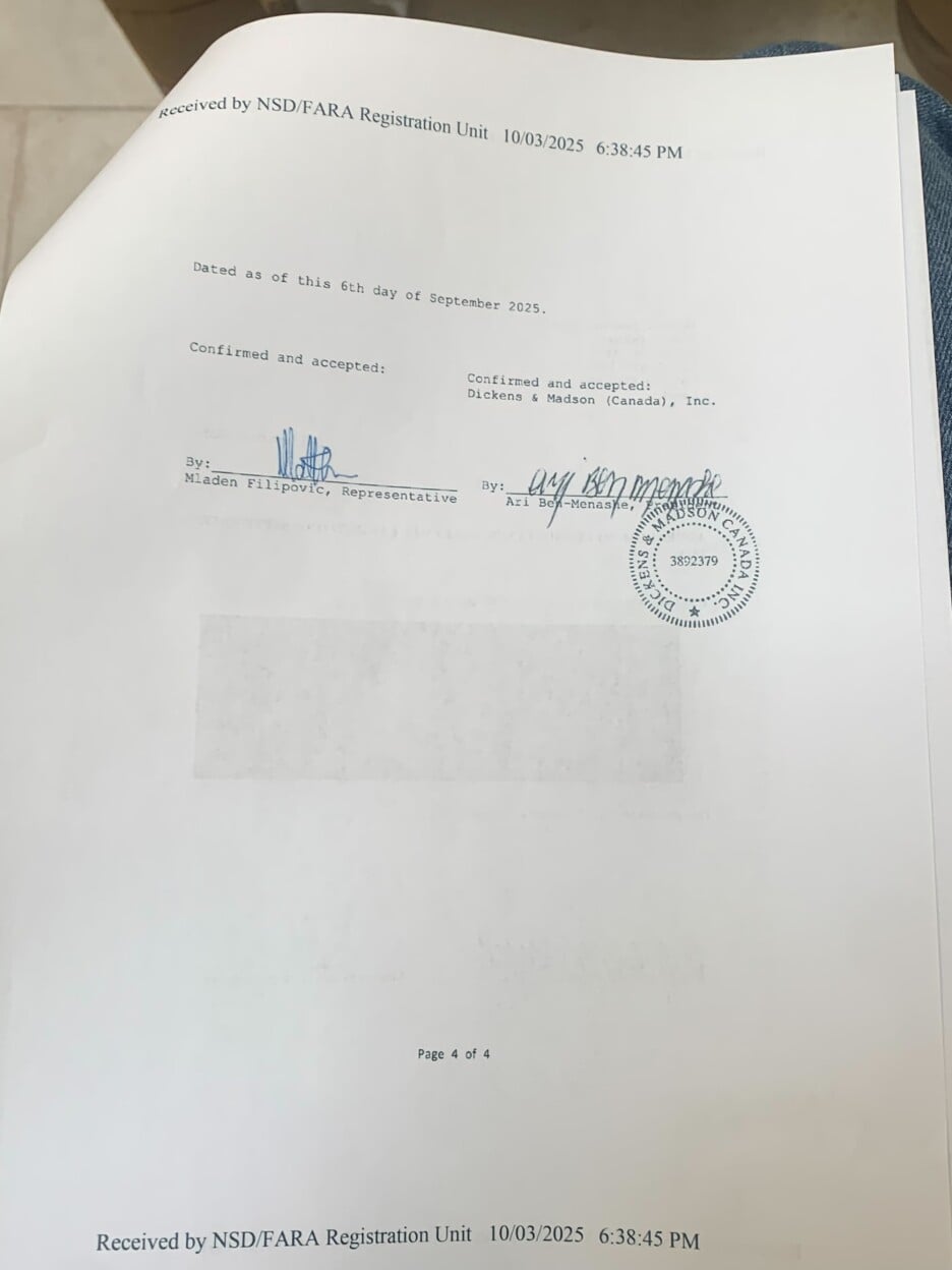 Konaković pokazao RS-ov ugovor o lobiranju sa izraelskim obavještajcem vrijedan četiri miliona dolara 5