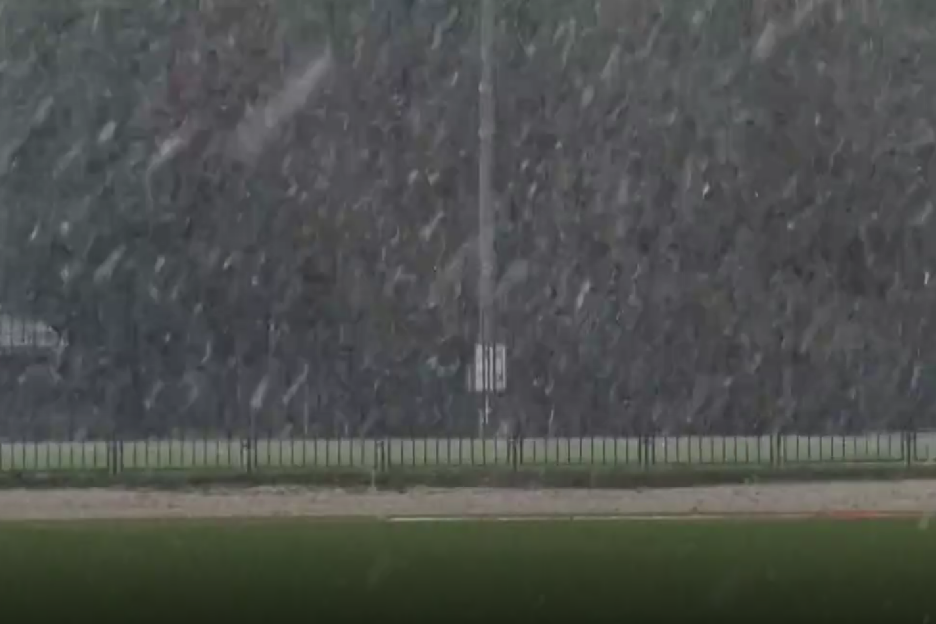 Mećava u Doboju uoči početka utakmice (Screenshot/MYTV)